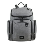 Eastsport Wooster St. Large Backpack Diaper Bag with Adjustable Shoulder Straps, Changing Pad, Stroller Straps, Insulated Zipper Pockets, Light Grey