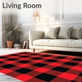 thumbnail image 2 of ODIKA 5'x7' Machine Washable Non-Slip Area Rug, Gingham Front Step Greeting Seasonal Hearth High Traffic Rug, Red, 622558, 2 of 7