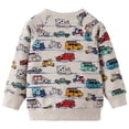 thumbnail image 5 of POPTEM Toddler Sweatshirt Boys Sweatshirts Crewneck Car Long Sleeve Shirts Boys Clothes White 4T, 5 of 6