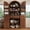 Walnut, variant on Virans 71" Tall Arched Kitchen Pantry Storage Cabinet,6-Tier Large Storage Cabinet with 2 Doors,Adjustable Shelves & Drawer for Living Room,Dining Room,Kitchen,Natural