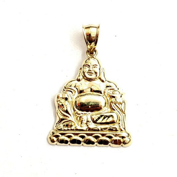 New 10k yellow gold buddha Buda Buddah pendant charm fine religious jewelry 2.7g