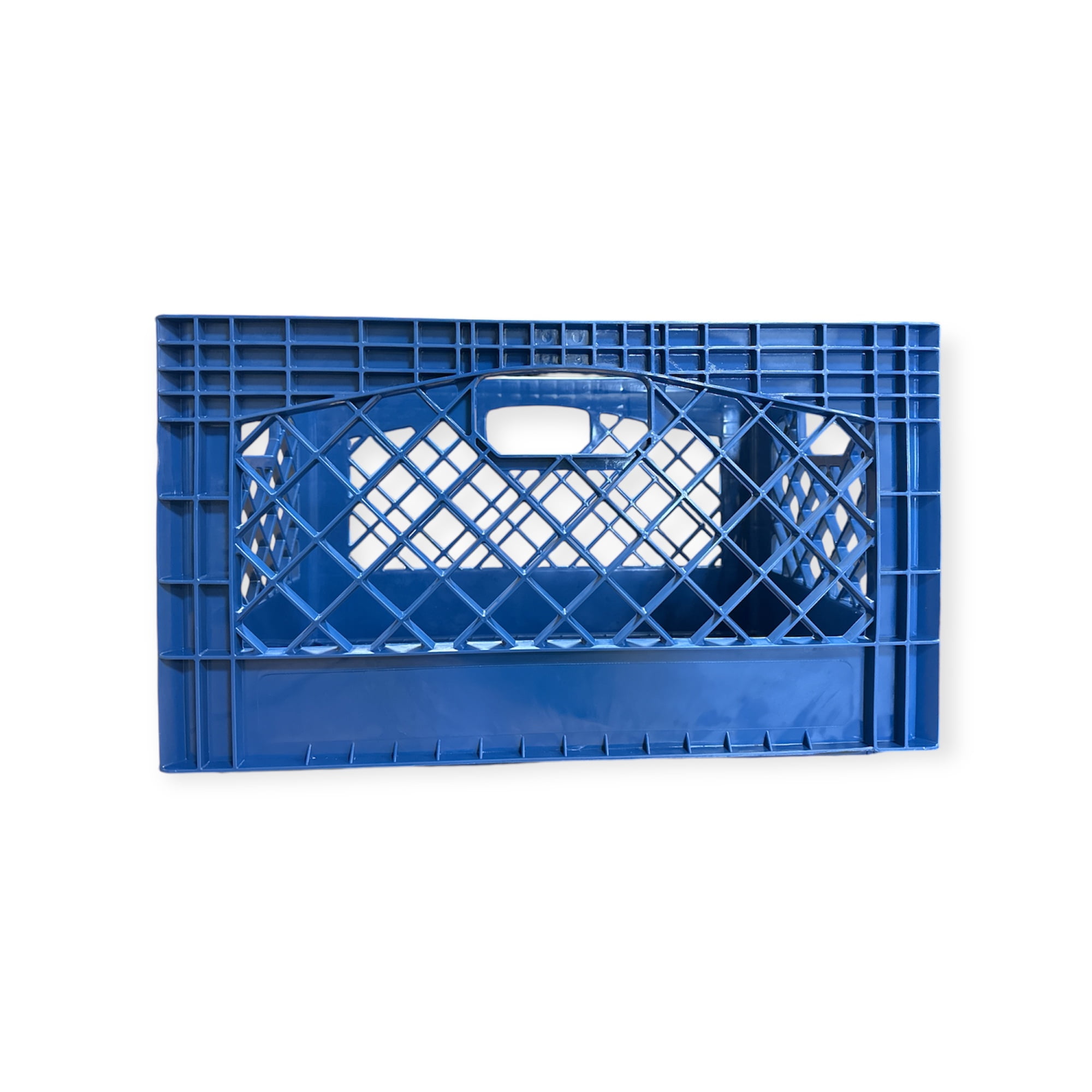 Juggernaut Storage 24 Qt Heavy Duty HDPE Plastic Milk Crate with Handles, Blue, 1 Count, RMK24QT-BLUE