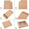 thumbnail image 5 of 24 Pcs Camel Gift Box Fold Paper Boxes Cookie Boxes Bakery Boxes Kraft Treat Boxes with Window 13x10cm for Party Favor Treats Bakery and Jewelry Packaging Camel for diy making, 5 of 7