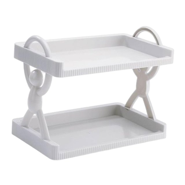 Estante de almacenamiento de 2 capas para dormitorio, oficina, sa de estar, estantes organizadores de cosméticos, estante de organización de cocina, Gris perfecl Estante de almacenamiento de baño