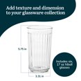 thumbnail image 3 of Libbey Paneled Highball Glasses Set of 6, 17 Oz Fine Ribbed Line Whiskey Glasses Set, Dishwasher Safe Highball Champagne Glasses for Juice, Iced Tea, 3 of 6