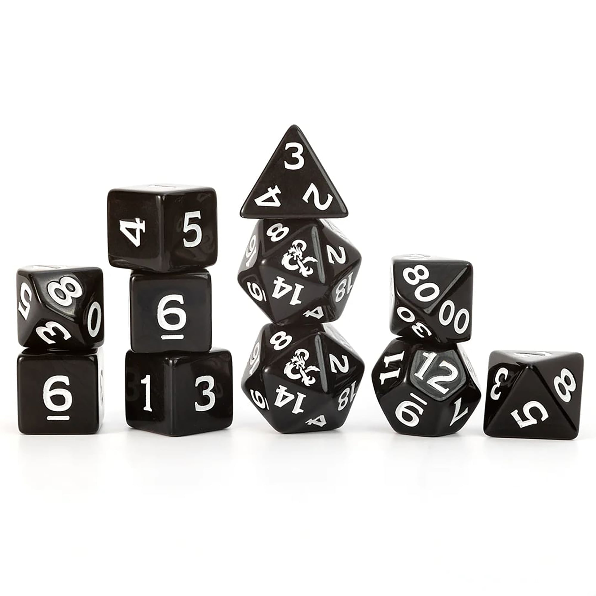 Dungeons & Dragons: D&D New Adventurer Dice Set: Black - 11 Oversized RPG Dice, Magnetic Storage Case, Character Sheet & Pencil, Officially Licensed