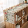 thumbnail image 6 of Table Runners 72 Inches Long Dress Scarves, Watercolor Floral Farmhouse Kitchen/Dining Table Runner, Coffee Tablerunners, Spring Roses Eucalyptus Leaf Plants Beige 14x72 Inch, 6 of 9