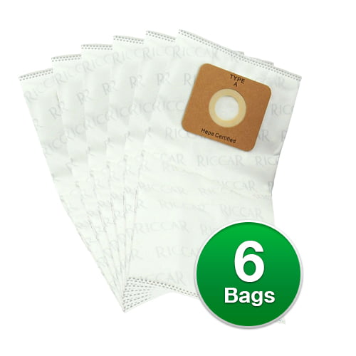 Riccar Type A Genuine HEPA Vacuum Bags For Vibrance Standard Vacuums 6 Count 