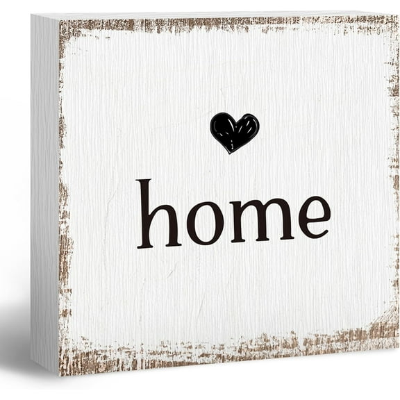 Wood Box Sign 5x5Inch Home Sign Home Signs For Home Decor Welcome Home Sign Rustic Farmhouse Desk Decor Sweet Home Wood Block Box Sign Plaque For Living Room Home Wall Shelf Decor Housewarming