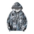 thumbnail image 4 of Camo Mens Hoodies Pullover Midweight Graphic Casual Mens Sweatshirts Hoodies Long Sleeve Drawstring Hood with Pockets Royal Blue S, 4 of 5