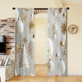 thumbnail image 5 of WNOOHIY White Gold Christmas Ornaments Pattern Light-filtering Curtains for Living Room Bedroom, Set of 2 Panels, 5 of 7