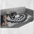 thumbnail image 6 of Retro Soft Flannel Fleece Throw Blanket, Hellenic Column and Laurel Wreath Heraldic with Olive Branch Graphic, Cozy Plush for Indoor and Outdoor Use, 50" x 60", Black White, by Ambesonne, 6 of 6