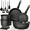 Black, variant on NULAS 21 Piece Pots and Pans Set Non Stick, Stackable RV Kitchen Cooking Set , Cookware Set with Detachable Handle, Dishwasher Safe,  Oven Safe, Cream White