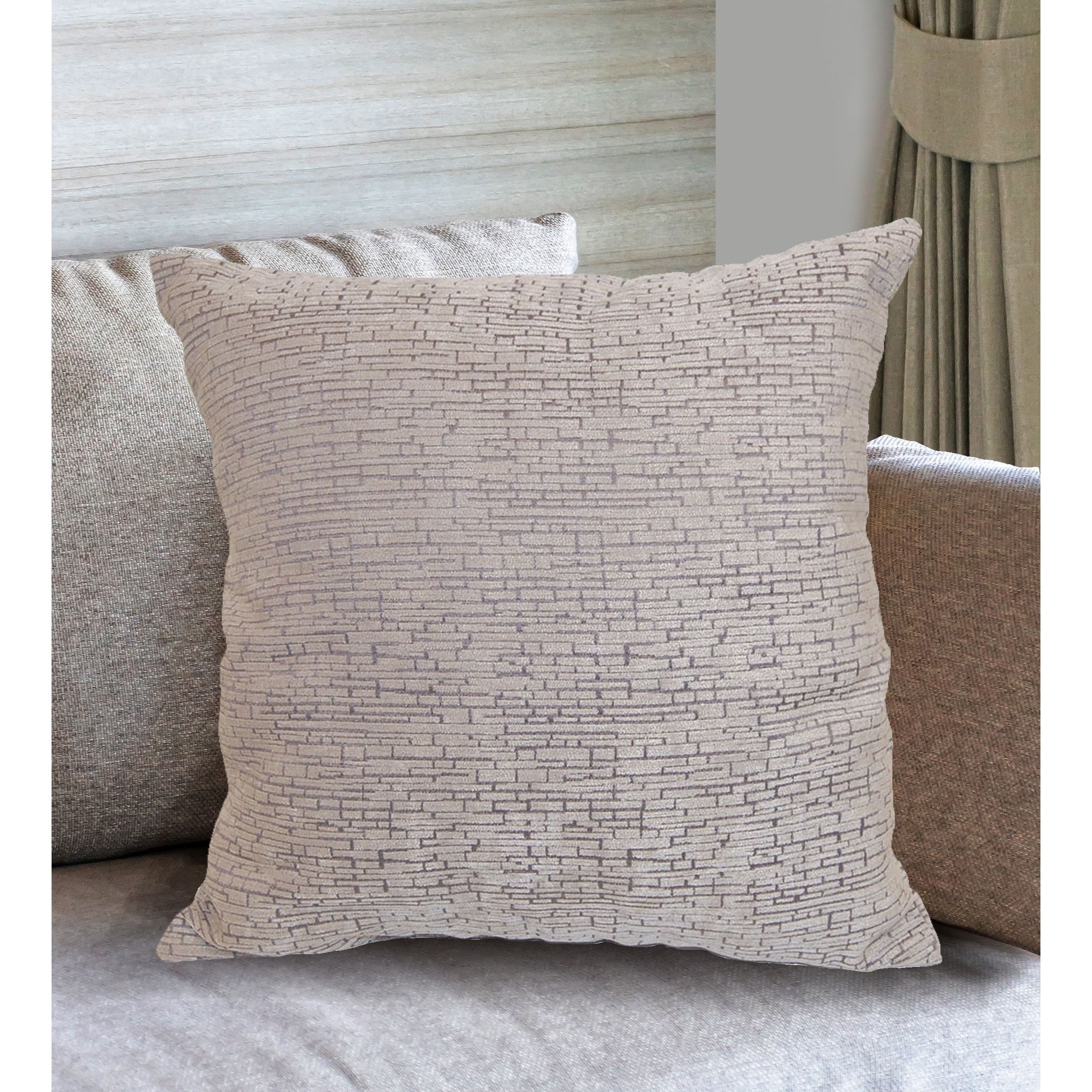 Distressed Chenille Decorative Throw Pillow Grey