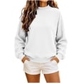 thumbnail image 4 of Warop Oversized Sweatshirt for Women Waffle Knit Solid Color Crewneck Long Sleeve Casual Pullover Tops, 4 of 8
