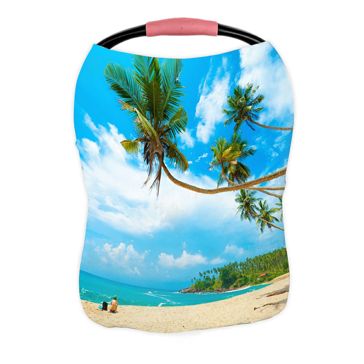 ABPHQTO Tropical Beach In Sri Lanka Young Woman Sand Nursing Cover Baby Breastfeeding Infant Feeding Cover Baby Car Seat Cover Infant Stroller Cover Carseat Canopy Breathable