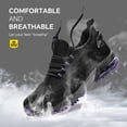 thumbnail image 4 of SPIEZ Women’s Composite Toe Safety Shoes with Air Cushion, ASTM F2412 Certified Puncture-Proof Work Sneakers, Comfortably for All-Day Wear-Black Purple Size 7, 4 of 8