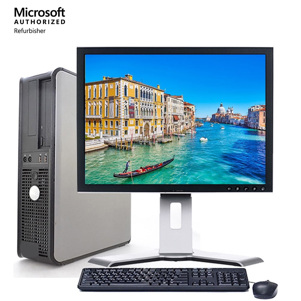 Dell OptiPlex SFF Desktop PC Windows 10 Intel Core 2 Duo 4GB 160GB HD DVD Wi-Fi with a 17" LCD Monitor -Refurbished Computer