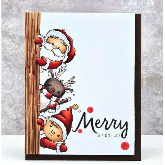 Cute Merry Christmas Card featuring Santa, Reindeer, and Festive Friends – Blank Inside for Personal Messages – Perfect Holiday Greeting for Friends and Family
