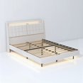 thumbnail image 2 of Queen Size Metal Platform Bed Frame with Hidden Storage, No Box Spring Needed, Beige for Bedroom, 2 of 14