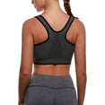 thumbnail image 3 of Sujetador deportivo con cremallera frontal para mujer, sujetador posoperatorio sin aros, sujetador deportivo activo para yoga, morado, verde, gris, azul, resistente a las manchas, 3 of 4