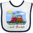 thumbnail image 3 of Inktastic I Love Trains Boys or Girls Baby Bib, 3 of 4