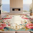 thumbnail image 2 of Design&I 8'x10' Washable Area Rug Vintage Damask Symmetrical Scrolls Botanical Border Boho Blooms for King Size Bedroom, Under Bed, Sleek Flatweave Pet Friendly, 2 of 7
