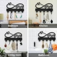 thumbnail image 6 of Paw Prints Hearts Coat Rack Wall Mount Wood Key Holder for Wall 11.8×7.2inch Love Heart Decorative Wall Hooks 5 Alloy Hooks Animal Paw Print Black Wall Hanger for Gifts Entryway Room Home, 6 of 9