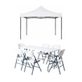 thumbnail image 2 of Combo de Mesa y 6 Sillas Plegables con Toldo Blanco Impermeable, 2 of 8