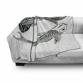 thumbnail image 3 of Koi Fish Soft Flannel Fleece Throw Blanket, Illustration of 2 Japanese Carps of Love Friendship and Prosperity, Cozy Plush for Indoor and Outdoor Use, 60" x 80", Black and White, by Ambesonne, 3 of 6