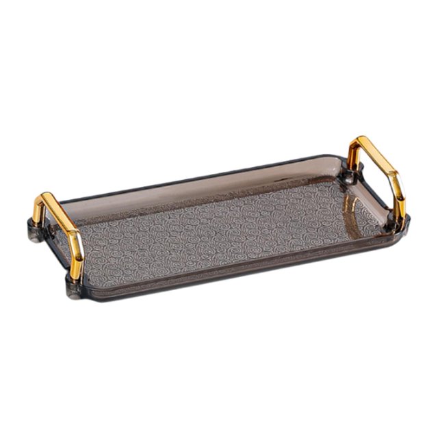 Bandeja rectangular para servir, bandeja de almacenamiento para maquillaje, bandeja para encimera de cocina, bandeja de tocador para baño, cocina, Gris