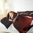 thumbnail image 4 of Homewish Geometric Hexagon Bedding Comforter Set,Rugby Football Sport Twin Comforter Sets,Red Black Bedding Set For Boys,Super Cozy Room Decor Reversible,2pcs, 4 of 8