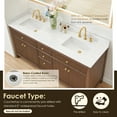 thumbnail image 6 of Cerrito 72" Wood Vanity in Brown Brushed Oak Engineered Stone Top no Mirror, 6 of 14