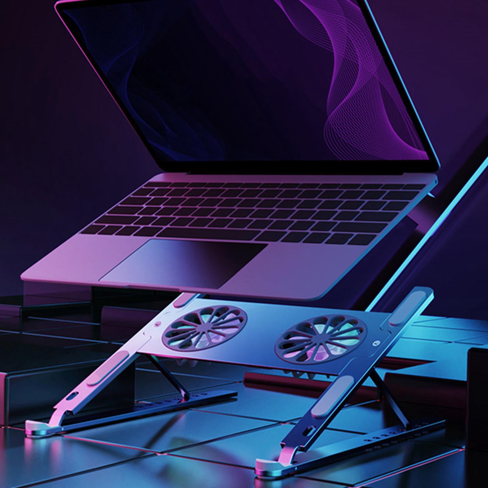 LeeQinersw Laptop Stand Portable Folding with Removable Cooling Fan for Tablet gray