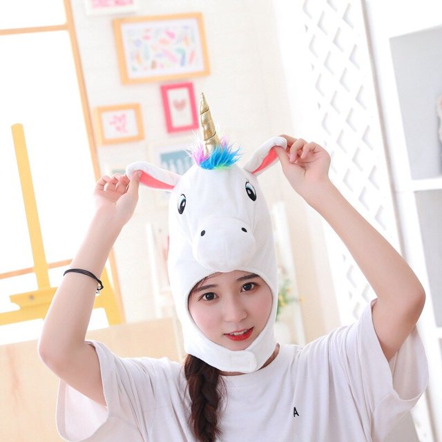 Headgear New Unicorn Headgear Hat Photo Props Plush Toy Headgear heqiyong LED