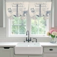 thumbnail image 4 of France Towers Tie Up Curtains for Windows, Balloon Window Shades, Retro Hand-Painted Seal Architectural Art Kitchen Window Treatments Roll Up Curtain for Basement/Nursery 52"x45", 4 of 8