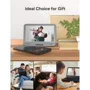CocoBear 12.5 Portable DVD Player with 10.5 Swivel Screen, 1024x600 HD, 4-6H Battery, Car Charger, USB/SD/AV Support, Region Free, Dual Speakers, Black