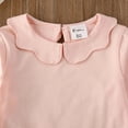 thumbnail image 4 of nvzhuang Toddler Baby Girls Casual Top, Kids Long Sleeve O-Neck Ruffle Solid Color Blouse, 4 of 8