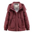 thumbnail image 4 of Winter Coats for Women Stylish Winter Jacket Short Coat With Hood Warm Quilted Outerwear Lightweight Windproof Thermal Insulation For Cold Weather Winter Jackets for Women, 4 of 5