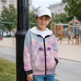 thumbnail image 4 of Psesaysky Girls Sweatshirt White Cat Print Hoodie Cozy Soft Winter Jacket Coat with Pocket Zip Up Hoodie for Girls, Size L, 4 of 7