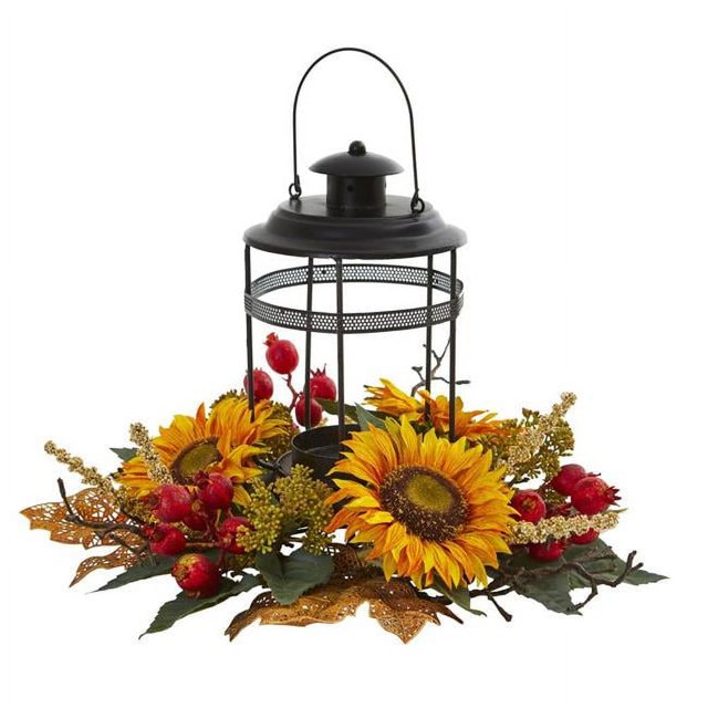 Nearly Natural 4279 Sunflower Berry Artificial Arrangement Candelabrum