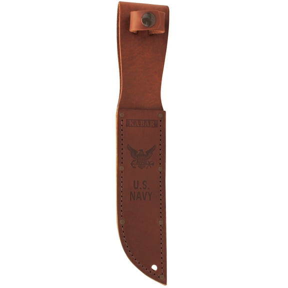 Ka-Bar Leather Sheath USN Logo. Brown