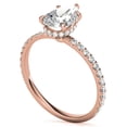 thumbnail image 3 of Solitaire Brilliance 2.5Ct Pear Lab Grown Diamond Hidden Halo with Pave Accent Wedding Solitaire Ring 18K Rose Gold, Ring Size 8, 3 of 5