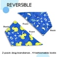 thumbnail image 3 of Summer Dog Bandanas 2 Large Pack,Yellow Rubber Ducky，Blue Ocean Sharks Reversible Adjustable Triangle Pet Scarves for Boy and Girl,Cute Animals Bandana for Small Medium Large Dogs Cats(Medium), 3 of 5