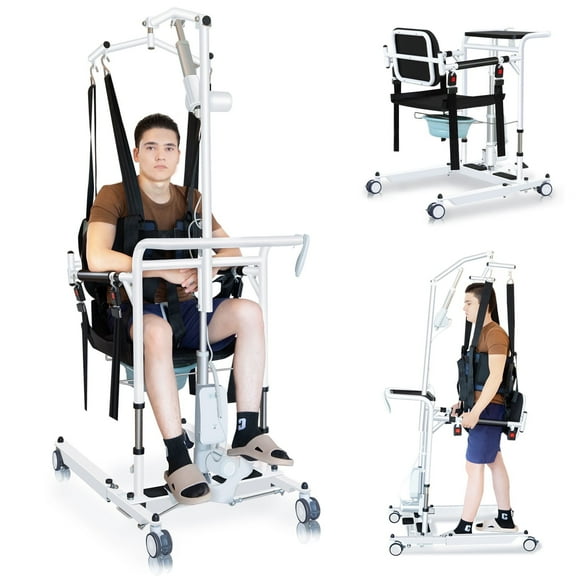 Upgrade Patient Lift for Home, Electric Transfer Lift Chair for Seniors, Assisting Walking with Electric Hoist Brackets, Foldable Wheelchair Lift for Car, Bathroom Transfer Chairs for Seniors