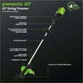 thumbnail image 3 of Greenworks 60V 13" String Trimmer, 140 MPH 540 CFM Leaf Blower Combo + 4Ah Battery & Charger 1303302, 3 of 13