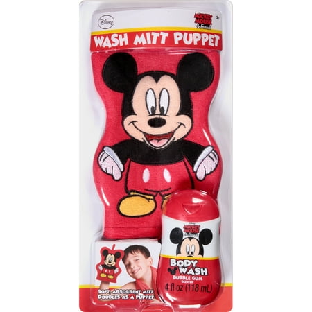 Disney's Mickey Mouse & Friends Bubble Gum Wash Mitt Puppet Bath Gift Set, 2 pc