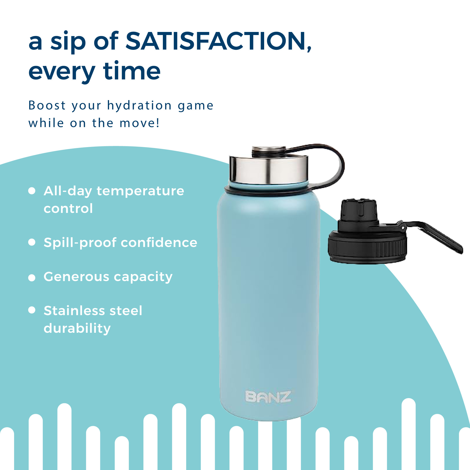 Stainless Steel Water Bottle 32oz - 32oz - Navy