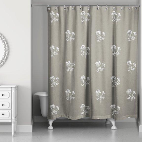 Creative Products Small Blooms Taupe 71 x 74 Shower Curtain