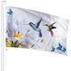 thumbnail image 3 of Bandera de primavera con diseño de pájaros y flores, de 90 x 150 cm, resistente a la decoloración, ideal para exteriores e interiores, ideal para jardín, casa, decoración del hogar, con doble costura, 3 of 6
